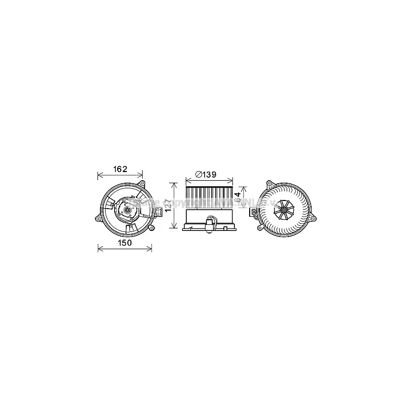 Moteur électrique, pulseur d'air habitacle AVA QUALITY COOLING FD8576