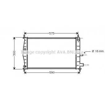 Radiateur, refroidissement du moteur AVA QUALITY COOLING FDA2218