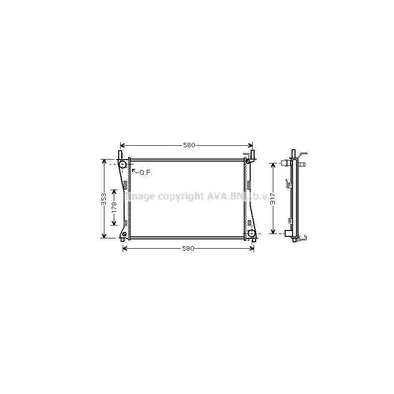 Radiateur, refroidissement du moteur AVA QUALITY COOLING FDA2325