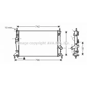 Radiateur, refroidissement du moteur AVA QUALITY COOLING FDA2369