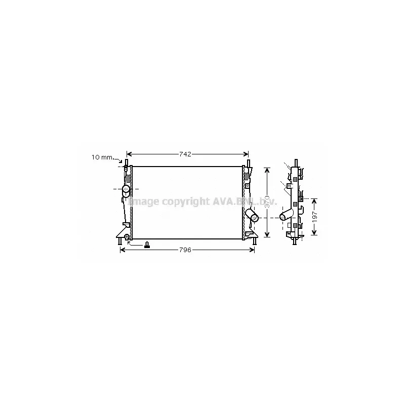 Radiateur, refroidissement du moteur AVA QUALITY COOLING FDA2370