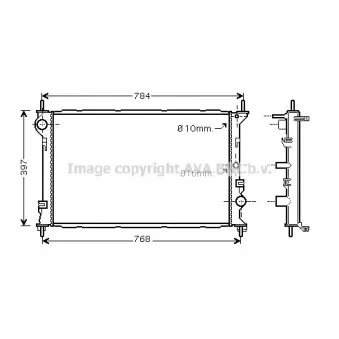 Radiateur, refroidissement du moteur AVA QUALITY COOLING FDA2382