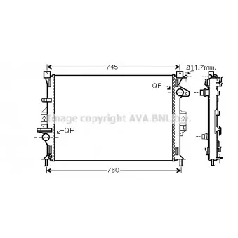 Radiateur, refroidissement du moteur AVA QUALITY COOLING FDA2422