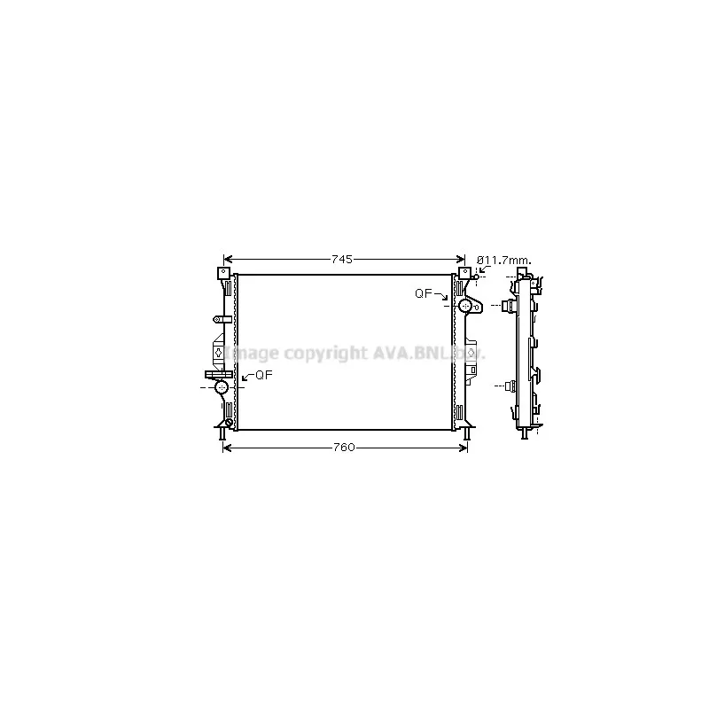 Radiateur, refroidissement du moteur AVA QUALITY COOLING FDA2422