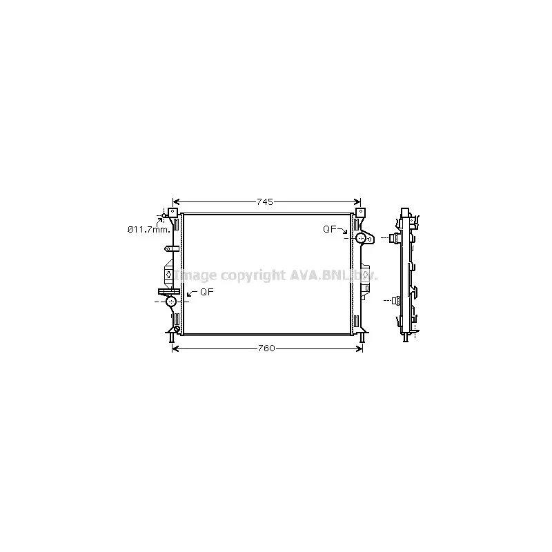 Radiateur, refroidissement du moteur AVA QUALITY COOLING FDA2423