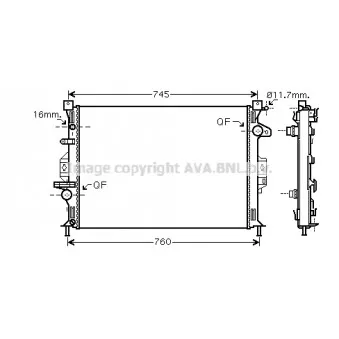 Radiateur, refroidissement du moteur AVA QUALITY COOLING FDA2425