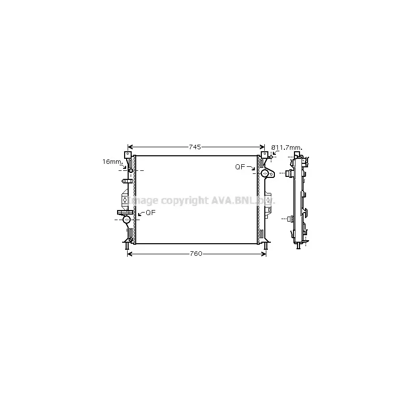 Radiateur, refroidissement du moteur AVA QUALITY COOLING FDA2425