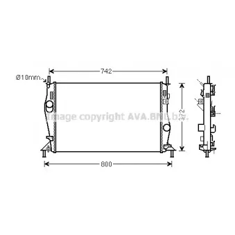 Radiateur, refroidissement du moteur AVA QUALITY COOLING FDA2596