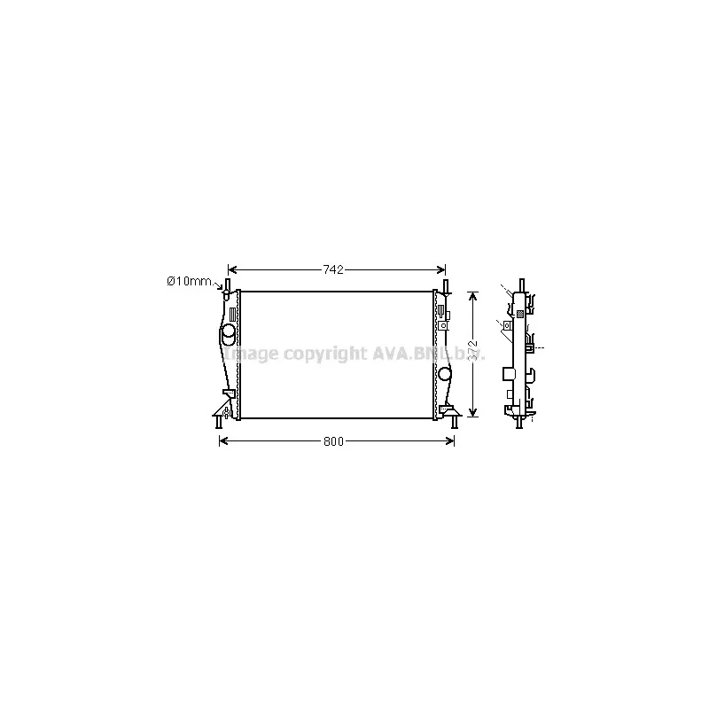 Radiateur, refroidissement du moteur AVA QUALITY COOLING FDA2596