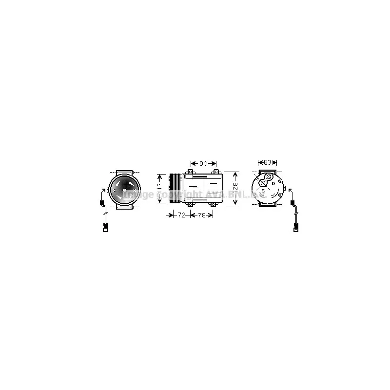 Compresseur, climatisation AVA QUALITY COOLING FDAK285