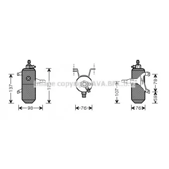 Filtre déshydratant, climatisation AVA QUALITY COOLING FDD332