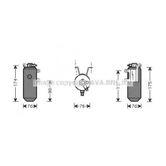 Filtre déshydratant, climatisation AVA QUALITY COOLING FDD333