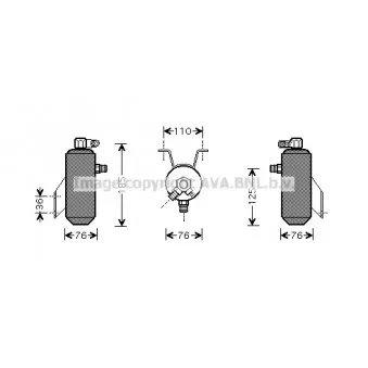 Filtre déshydratant, climatisation AVA QUALITY COOLING FDD342