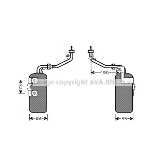 Filtre déshydratant, climatisation AVA QUALITY COOLING FDD387
