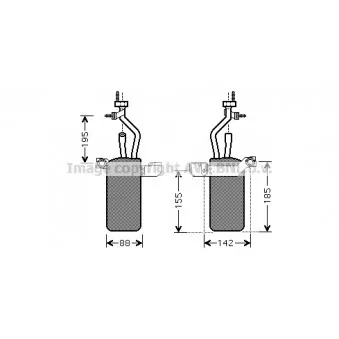 Filtre déshydratant, climatisation AVA QUALITY COOLING FDD389