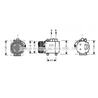 Compresseur, climatisation AVA QUALITY COOLING FDK045