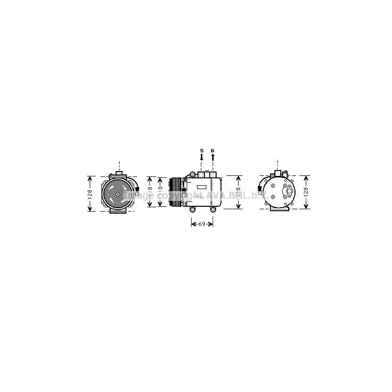 Compresseur, climatisation AVA QUALITY COOLING FDK045