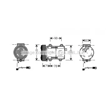 Compresseur, climatisation AVA QUALITY COOLING FDK283