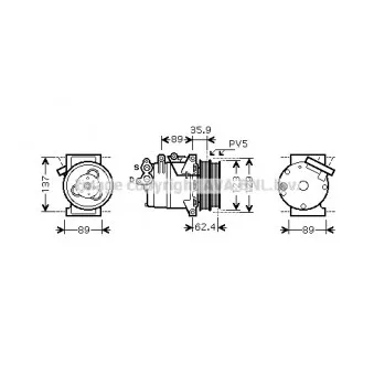 Compresseur, climatisation AVA QUALITY COOLING FDK433