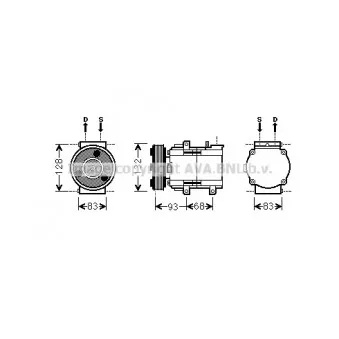 Compresseur, climatisation AVA QUALITY COOLING FDK435