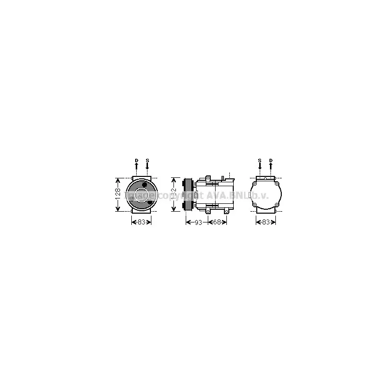 Compresseur, climatisation AVA QUALITY COOLING FDK435