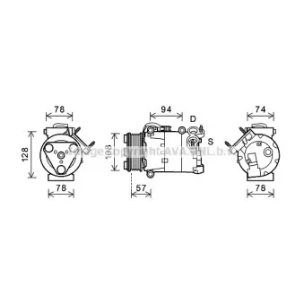 Compresseur, climatisation AVA QUALITY COOLING FDK450