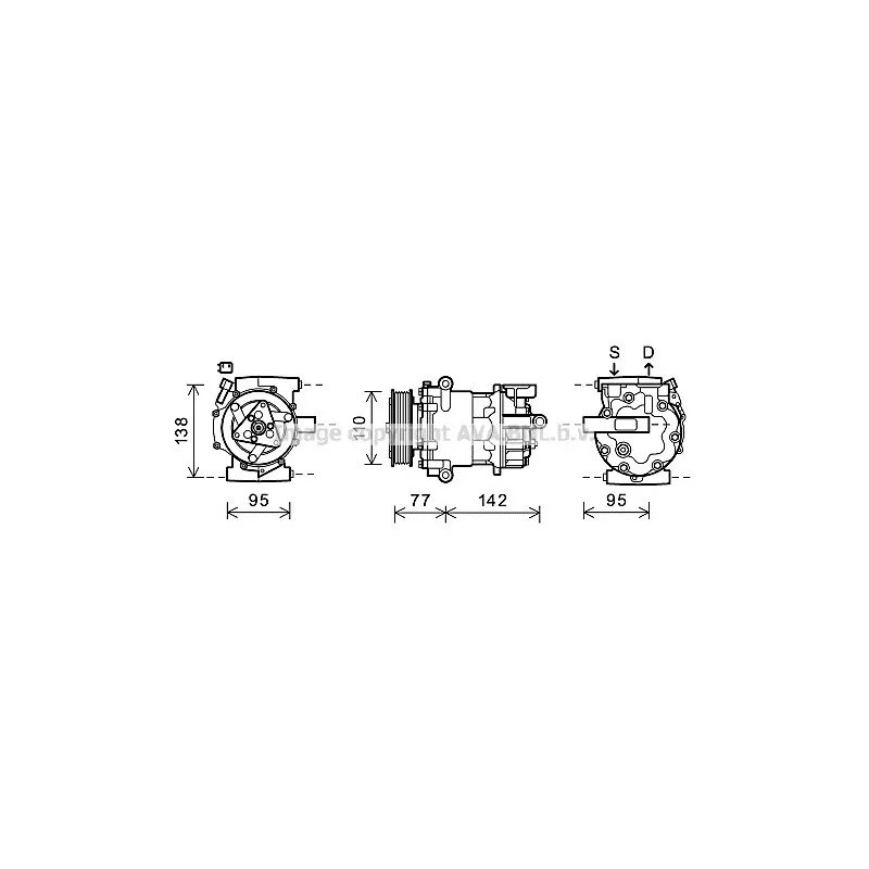 Compresseur, climatisation AVA QUALITY COOLING FDK470