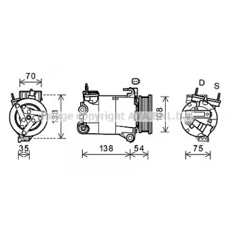 Compresseur, climatisation AVA QUALITY COOLING FDK478