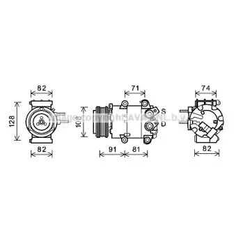 Compresseur, climatisation AVA QUALITY COOLING FDK570