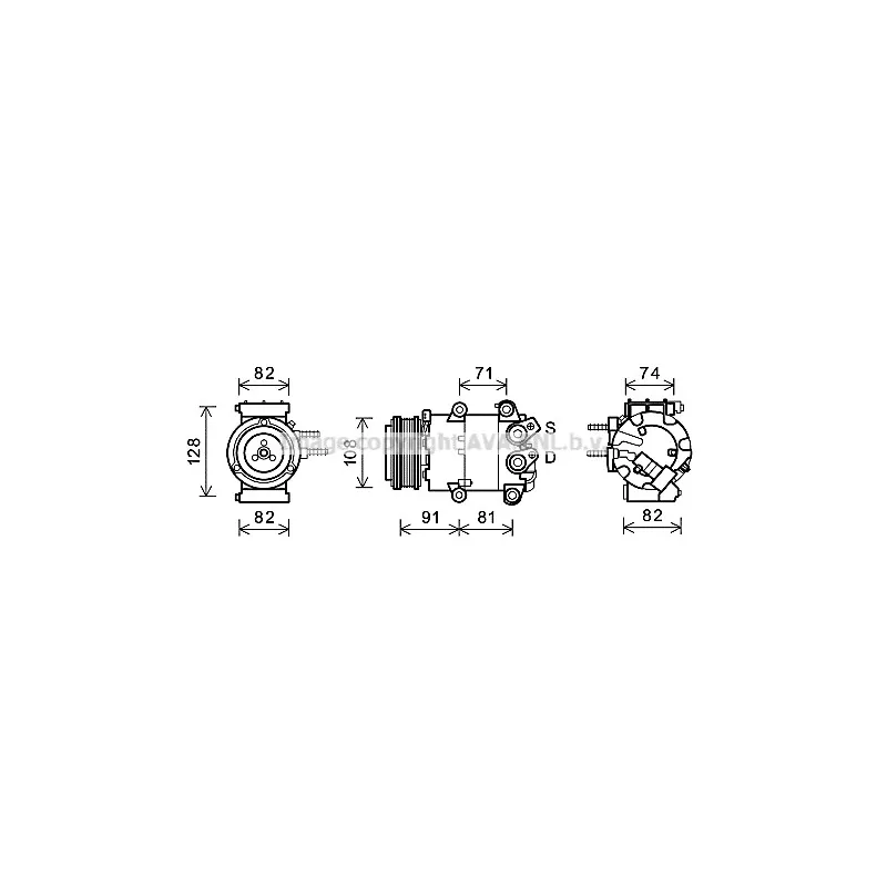 Compresseur, climatisation AVA QUALITY COOLING FDK570