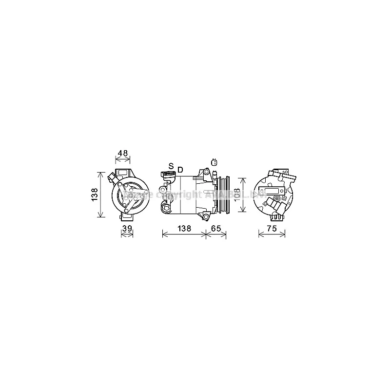 Compresseur, climatisation AVA QUALITY COOLING FDK595