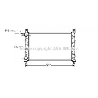 Radiateur, refroidissement du moteur AVA QUALITY COOLING FT2078