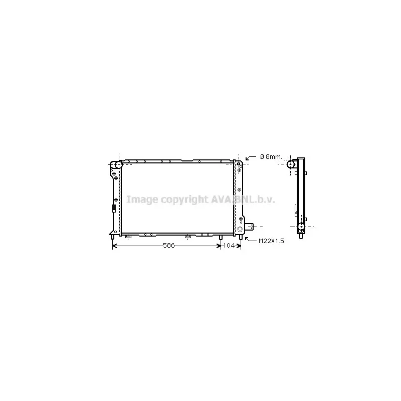 Radiateur, refroidissement du moteur AVA QUALITY COOLING FT2092
