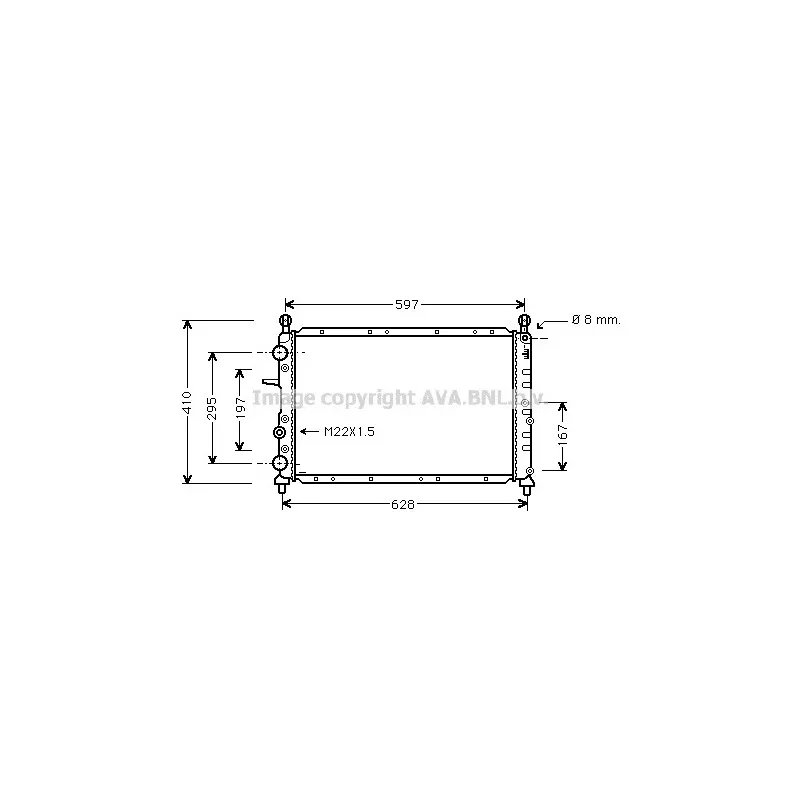 Radiateur, refroidissement du moteur AVA QUALITY COOLING FT2099