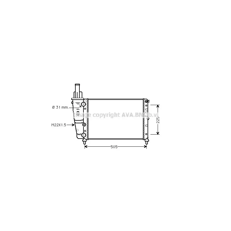 Radiateur, refroidissement du moteur AVA QUALITY COOLING FT2138