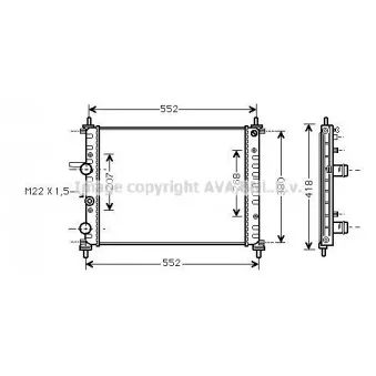 Radiateur, refroidissement du moteur AVA QUALITY COOLING FT2182