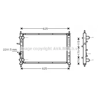 Radiateur, refroidissement du moteur AVA QUALITY COOLING FT2188