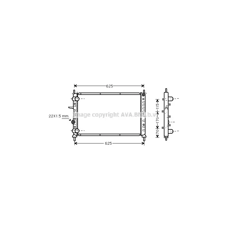 Radiateur, refroidissement du moteur AVA QUALITY COOLING FT2188