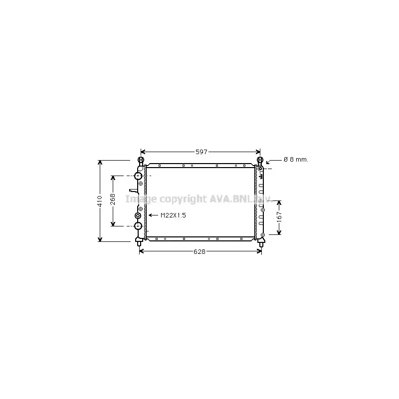 Radiateur, refroidissement du moteur AVA QUALITY COOLING FT2190