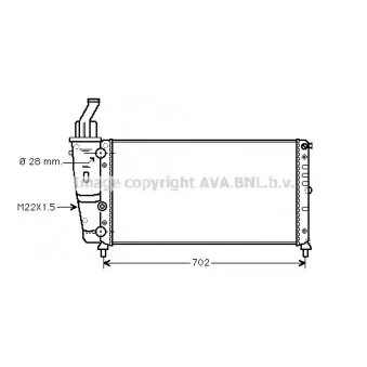 Radiateur, refroidissement du moteur AVA QUALITY COOLING FT2200