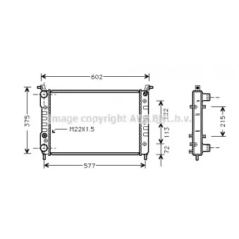 Radiateur, refroidissement du moteur AVA QUALITY COOLING
