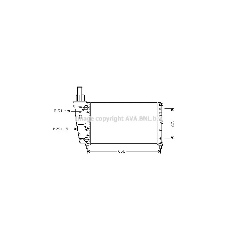 Radiateur, refroidissement du moteur AVA QUALITY COOLING FT2228