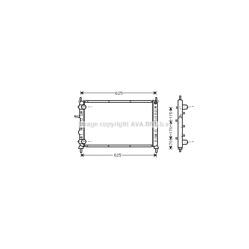 Radiateur, refroidissement du moteur AVA QUALITY COOLING FT2231