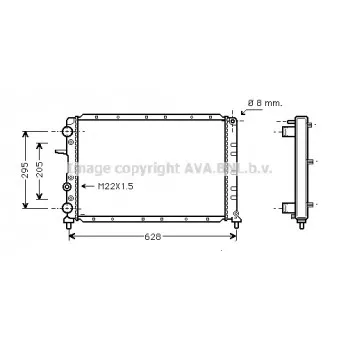 Radiateur, refroidissement du moteur AVA QUALITY COOLING FT2236