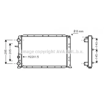 Radiateur, refroidissement du moteur AVA QUALITY COOLING FT2288