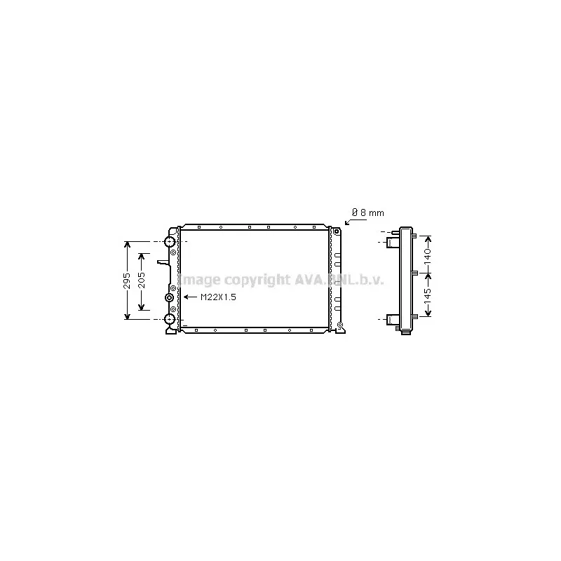 Radiateur, refroidissement du moteur AVA QUALITY COOLING FT2288