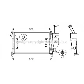 Radiateur, refroidissement du moteur AVA QUALITY COOLING FT2291