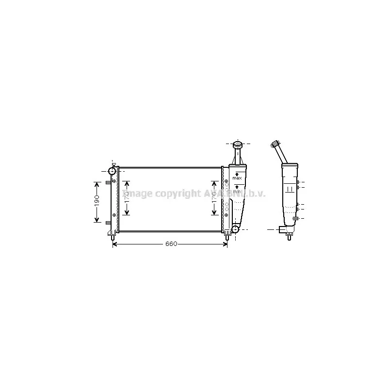 Radiateur, refroidissement du moteur AVA QUALITY COOLING FT2300