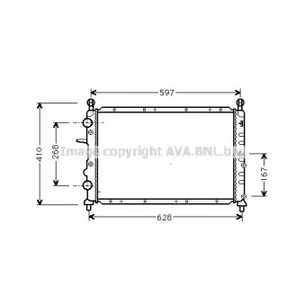 Radiateur, refroidissement du moteur AVA QUALITY COOLING FT2322