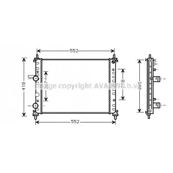 Radiateur, refroidissement du moteur AVA QUALITY COOLING FT2326